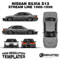Nissan Silvia S13 Origin Labo Stream Line 1988-1998 - Full Car template | Glossy