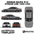 Nissan Silvia S13 Origin Labo Stream Line 1988-1998 - Full Car template | Matt