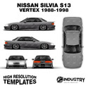 Nissan Silvia S13 Vertex 1988-1998 - Full Car template | Glossy