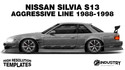 Nissan Silvia S13 Origin Labo Aggressive Line V1 1988-1998 - Side Car template | Glossy
