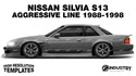 Nissan Silvia S13 Origin Labo Aggressive Line V2 1988-1998 - Side Car template | Glossy