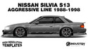 Nissan Silvia S13 Origin Labo Aggressive Line V2 1988-1998 - Side Car template | Matt