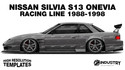 Nissan Silvia S13 Onevia Origin Labo Racing Line 1988-1998 - Side Car template | Glossy