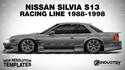 Nissan Silvia S13 Origin Labo Racing Line V1 1988-1998 - Side Car template | Glossy