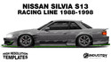 Nissan Silvia S13 Origin Labo Racing Line V2 1988-1998 - Side Car template | Glossy