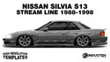 Nissan Silvia S13 Origin Labo Stream Line 1988-1998 - Side Car template | Glossy