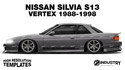Nissan Silvia S13 Vertex 1988-1998 - Side Car template | Glossy
