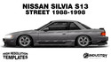 Nissan Silvia S13 Street 1988-1998 - Side Car template