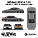 Nissan Silvia S13 Uras Type S 1988-1998 - Full Car template | Matt