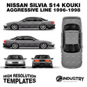 Nissan Silvia S14 Kouki Aggressive Line 1996-1998 - Full Car template | Glossy