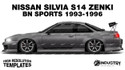 Nissan Silvia S14 Zenki BN Sports V1 1993-1996 - Side Car template | Matt