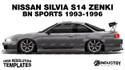 Nissan Silvia S14 Zenki BN Sports V1 1993-1996 - Side Car template