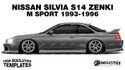 Nissan Silvia S14 Zenki M Sport 1993-1996 - Side Car template | Matt