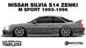 Nissan Silvia S14 Zenki M Sport 1993-1996 - Side Car template | Glossy
