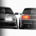 Nissan Silvia S14 Zenki Origin Labo Racing Line 1993-1996 - Full Car template | Front and Rear