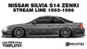 Nissan Silvia S14 Zenki Origin Labo Stream Line 1993-1996 - Side Car template | Matt
