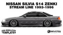 Nissan Silvia S14 Zenki Origin Labo Stream Line 1993-1996 - Side Car template | Glossy
