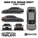 BMW E36 Sedan Drift 1991-1998 - Full Car template | Glossy