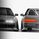 Nissan Silvia S13 Convertible D-Max Type 3 1988-1998 - Full Car template | Front and Rear