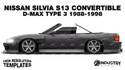 Nissan Silvia S13 Convertible D-Max Type 3 1988-1998 - Side Car template | Glossy