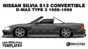 Nissan Silvia S13 Convertible D-Max Type 3 1988-1998 - Side Car template | Matt