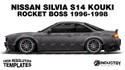 Nissan Silvia S14 Kouki Rocket Boss 1996-1998 - Side Car template | Matt