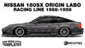 Nissan 180sx Origin Labo Racing Line 1988-1998 - Side Car template | Matt
