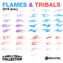 All Flames & Tribals Pack – 315 Vector Elements | No Effects