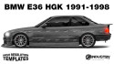 BMW E36 HGK 1991-1998 - Side Car template | Matt