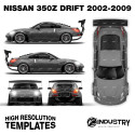 Nissan 350z Drift 2002-2009 - Full Car template | Glossy