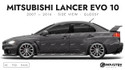 Mitsubishi Lacner Evo 10 2007-2016 - Side Car template | Glossy