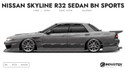 Nissan Skyline R32 Sedan BN Sports 1989-1994 - Side Car template | Glossy
