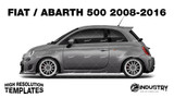 Abarth 500 2008-2016 - Side Car template | Matt