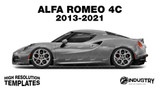 Alfa Romeo 4C 2013-2021 - Side Car template | Glossy