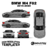 BMW M4 F82 2014-2020 - Full Car template | Glossy