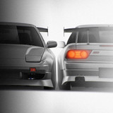 Nissan 180sx Origin Labo Aggressive Line 1988-1998 - Full Car template | Front and Rear