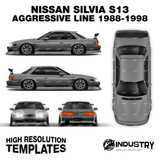Nissan Silvia S13 Origin Labo Aggressive Line V1 1988-1998 - Full Car template