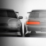 Nissan Silvia S13 Origin Labo Aggressive Line V1 1988-1998 - Full Car template | Front and Rear