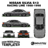 Nissan Silvia S13 Origin Labo Racing Line V2 1988-1998 - Full Car template | Glossy