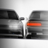 Nissan Silvia S13 Origin Labo Stream Line 1988-1998 - Full Car template | Front and Rear