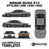 Nissan Silvia S13 Origin Labo Stylish Line 1988-1998 - Full Car template