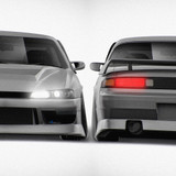 Nissan Silvia S14 Kouki BN Sports 1996-1998 - Full Car template | Front and Rear
