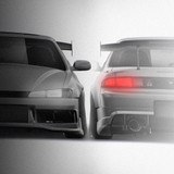 Nissan Silvia S14 Kouki Origin Labo Racing Line 1996-1998 - Full Car template | Front and Rear