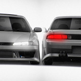 Nissan Silvia S14 Kouki Vertex 1996-1998 - Full Car template | Front and Rear