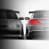 Nissan Silvia S15 Origin Labo Raijin 1999-2002 - Full Car template | Front and Rear
