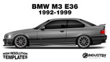 BMW M3 E36 1992-1999 - Side Car template | Matt