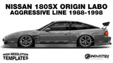 Nissan 180sx Origin Labo Aggressive Line 1988-1998 - Side Car template | Glossy