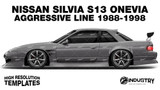 Nissan Silvia S13 Onevia Origin Labo Aggressive Line 1988-1998 - Side Car template | Glossy
