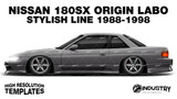 Nissan Silvia S13 Origin Labo Stylish Line 1988-1998 - Side Car template | Glossy