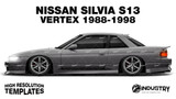 Nissan Silvia S13 Vertex 1988-1998 - Side Car template | Glossy